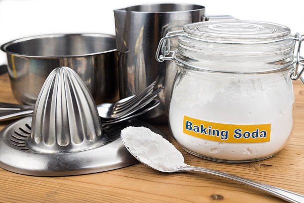 Baking soda effective polish of metal kitchenwares